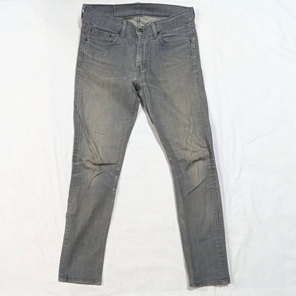 Levi's 510 Skinny Fit Gray Faded Denim Jeans Mens 32x32 Distressed Wash